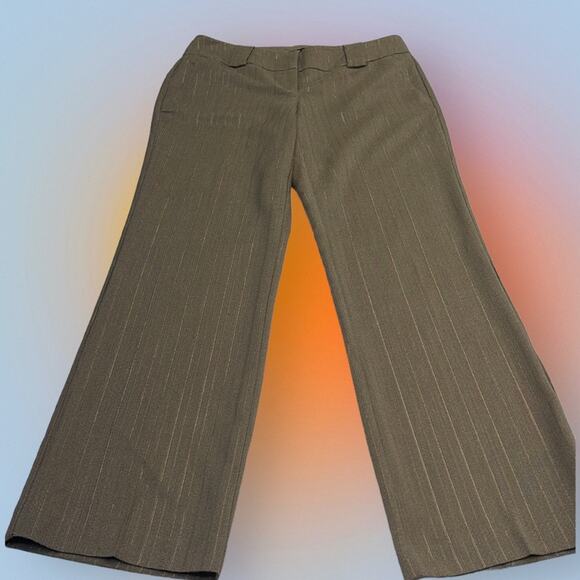 NY & COMPANY Women’s 6P Tan Gold Stripe Pant - Picture 2 of 4